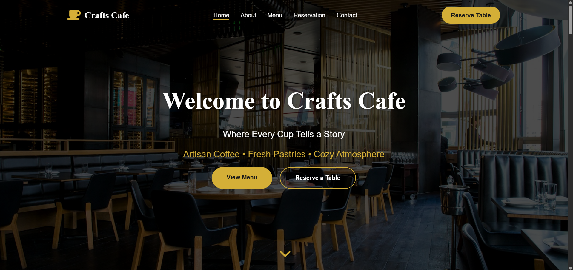 Crafts Cafe Website Screenshot