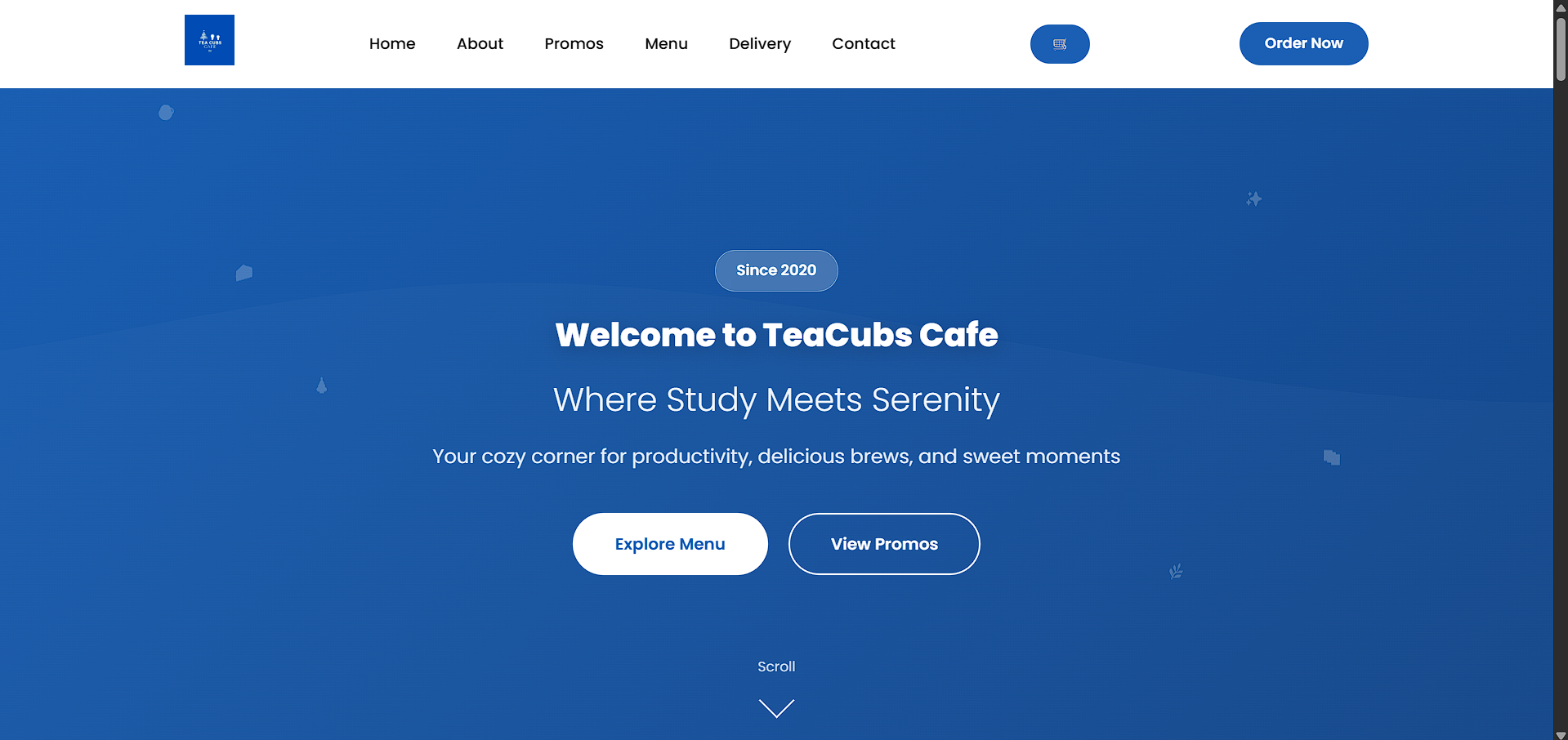 TeaCubs Cafe Website Screenshot